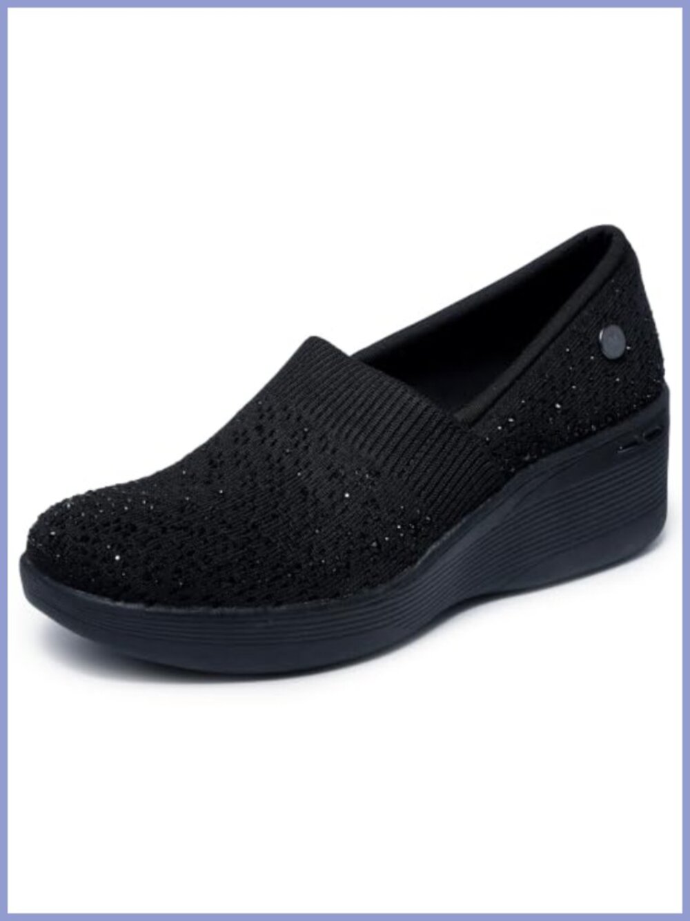 Skechers Pier-Lite Reflection Slip On Wedge Loafers Memory Foam Vegan
